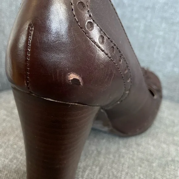 Marc Fisher Vintage Leather Heels Brown 6 - Picture 8 of 11